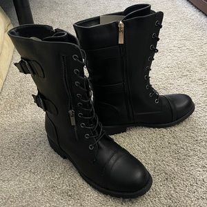 NWT Black Lace Up Combat Boots